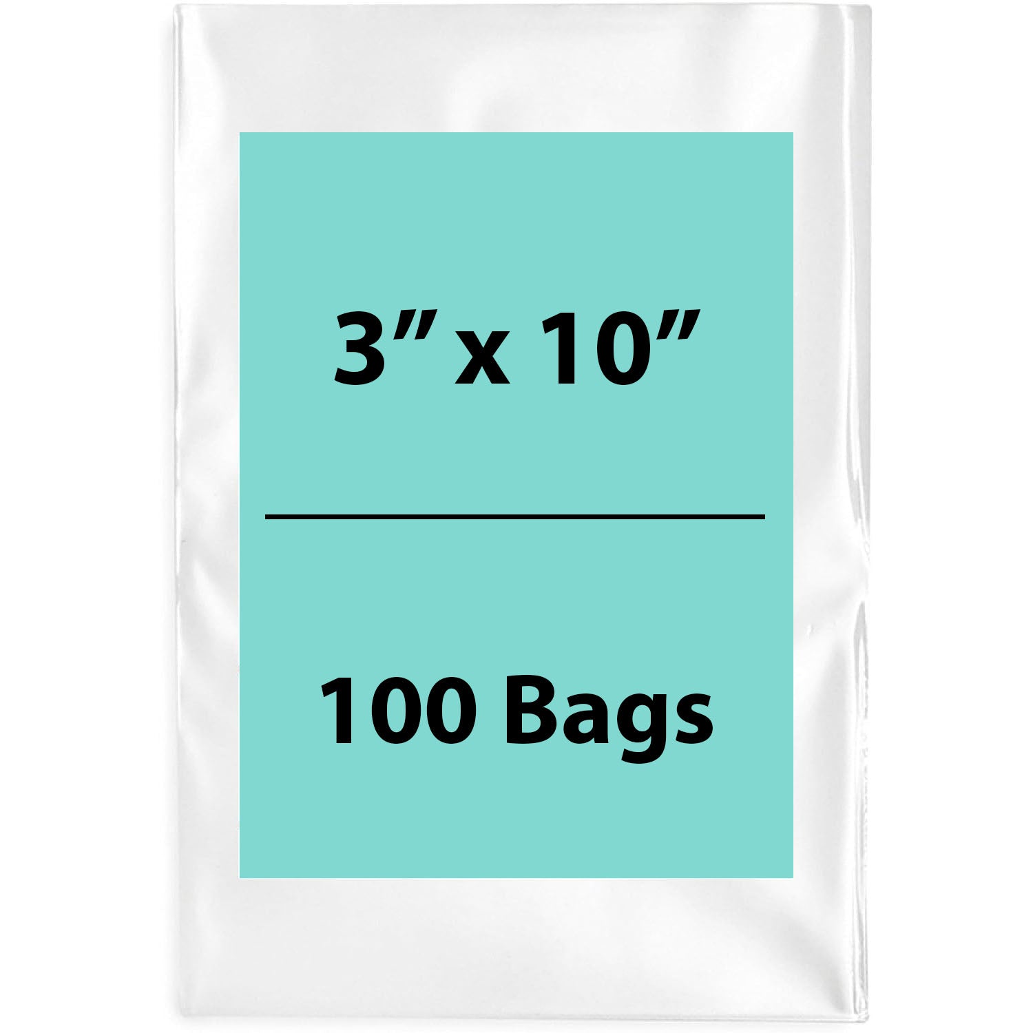 Clear Poly Bags 2 Mil Size: 3 inch (width) X 10 inch (height) Pack of 100 Bags