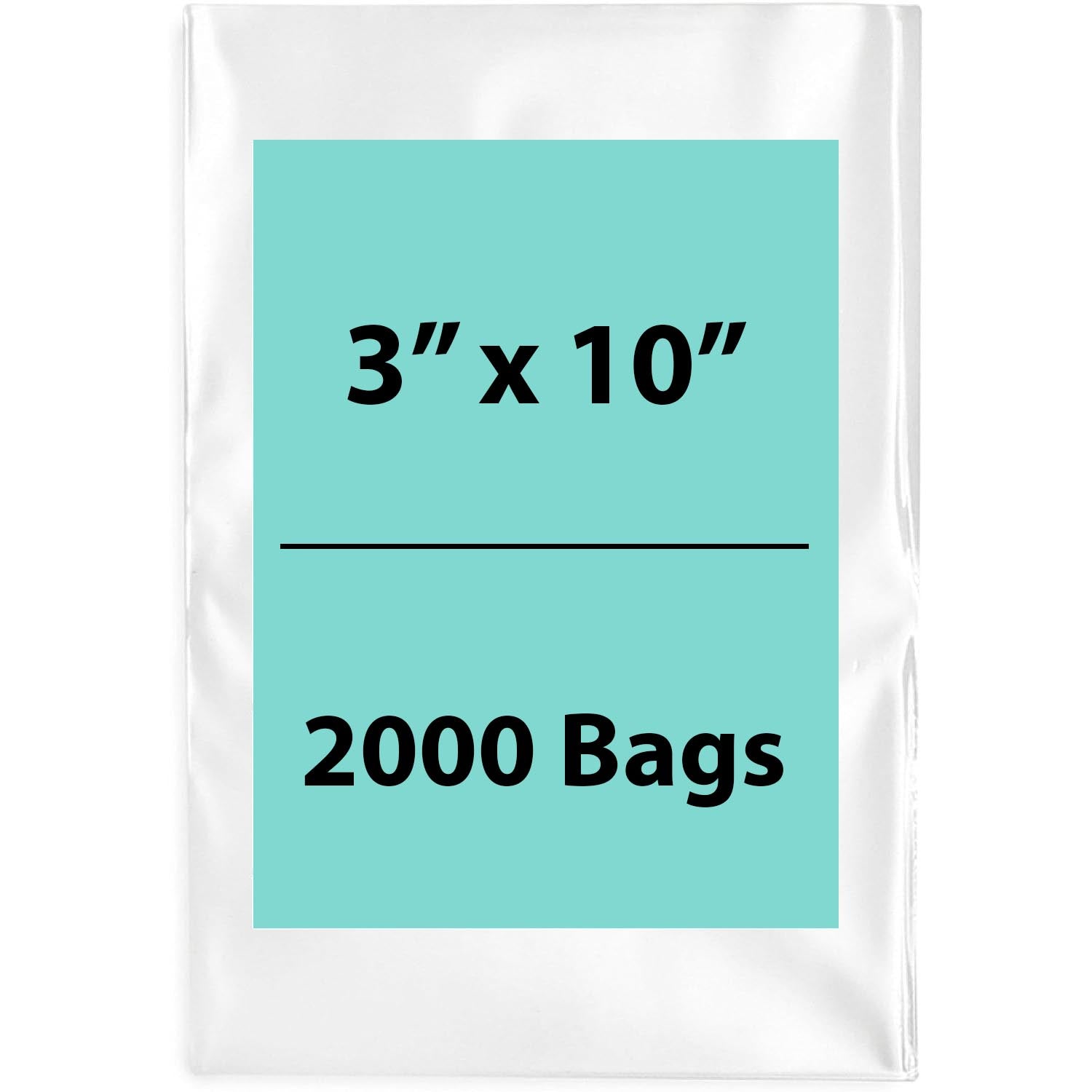 Clear Poly Bags 2 Mil Size: 3 inch (width) X 10 inch (height) Pack of 2000 Bags