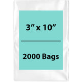Clear Poly Bags 2 Mil Size: 3 inch (width) X 10 inch (height) Pack of 2000 Bags
