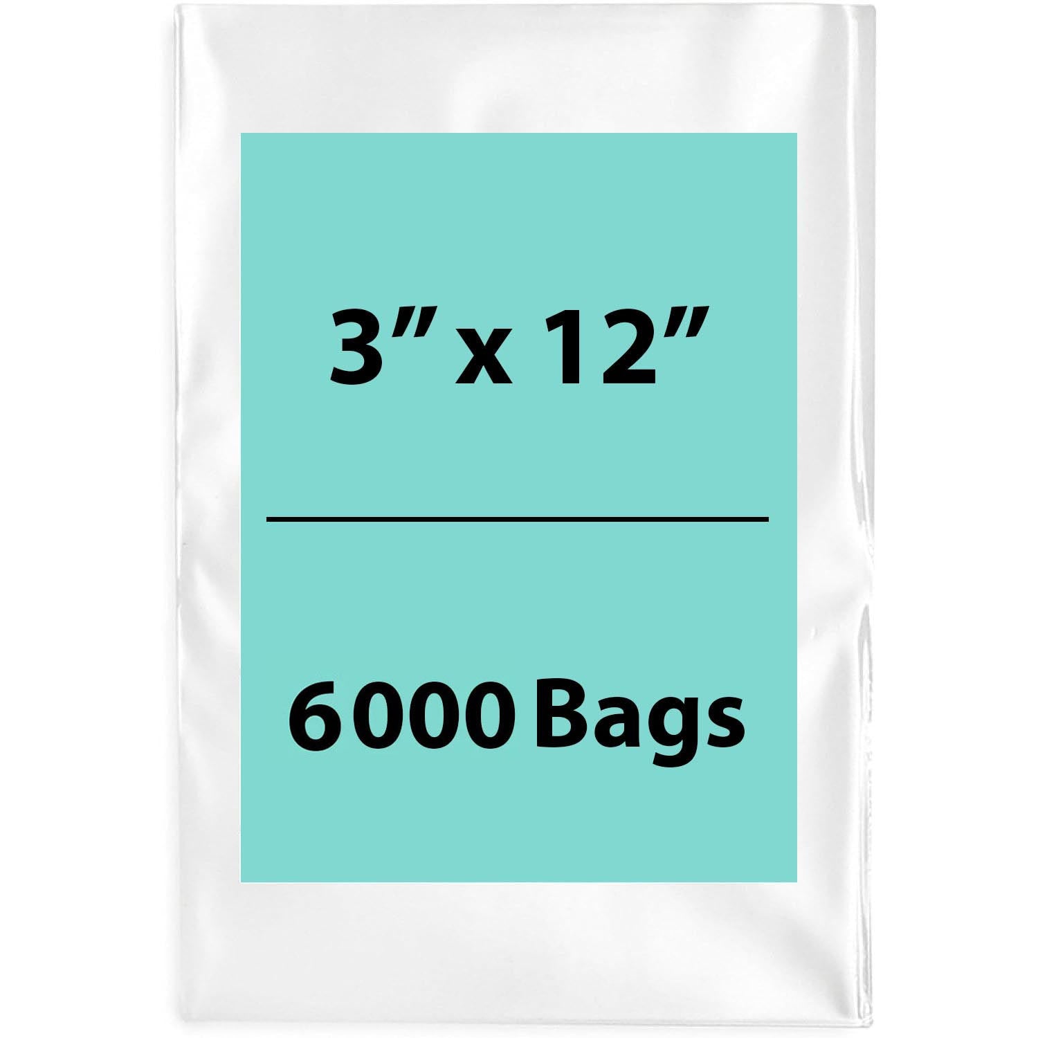 LDPE Clear Poly Bags 3X12 inches 6000 Bags