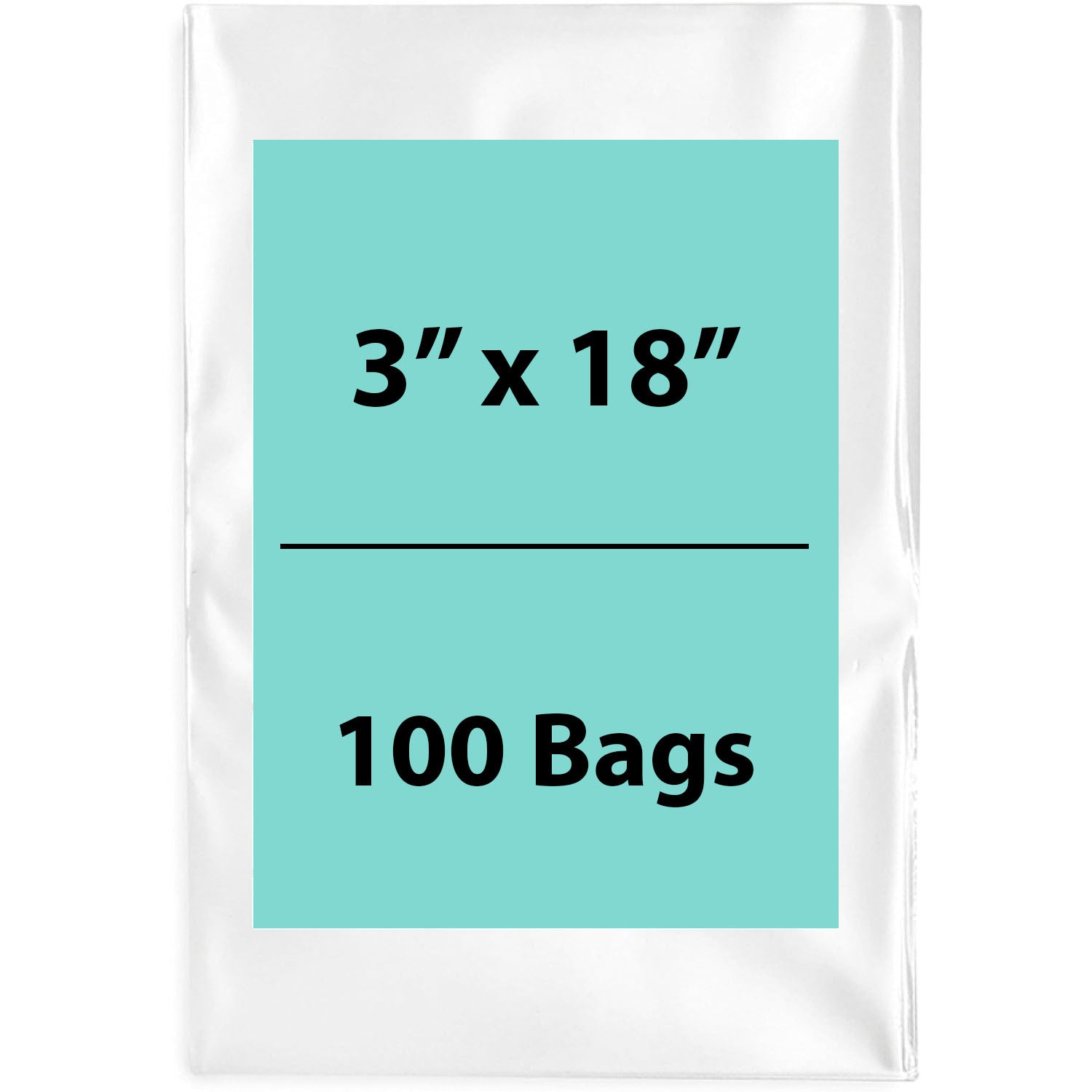 Clear Poly Bags 2 Mil Size: 3 inch (width) X 18 inch (height) Pack of 100 Bags