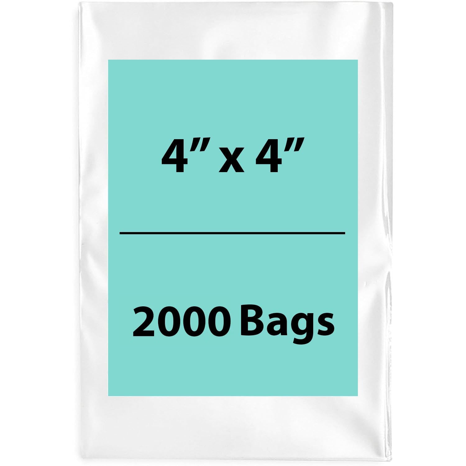 LDPE 2Mil Clear Poly Bags 4X4 inches 2000 Bags