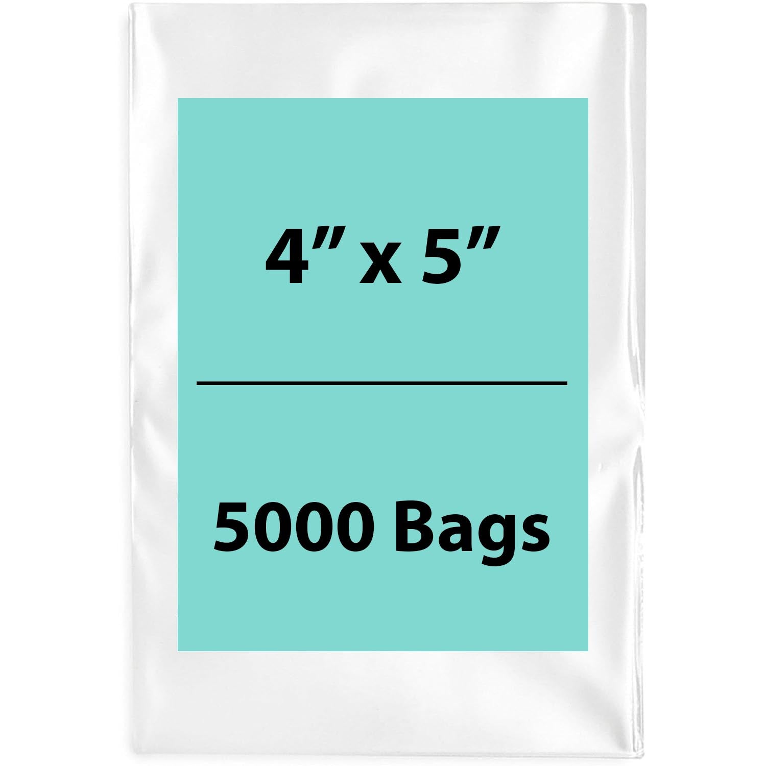 Clear Poly Bags 2 Mil Size: 4 inch (width) X 5 inch (height) Pack of 5000 Bags