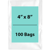 Clear Poly Bags 2 Mil Size: 4 inch (width) X 8 inch (height)
