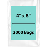 Clear Poly Bags 2 Mil Size: 4 inch (width) X 8 inch (height) Pack of 2000 Bags
