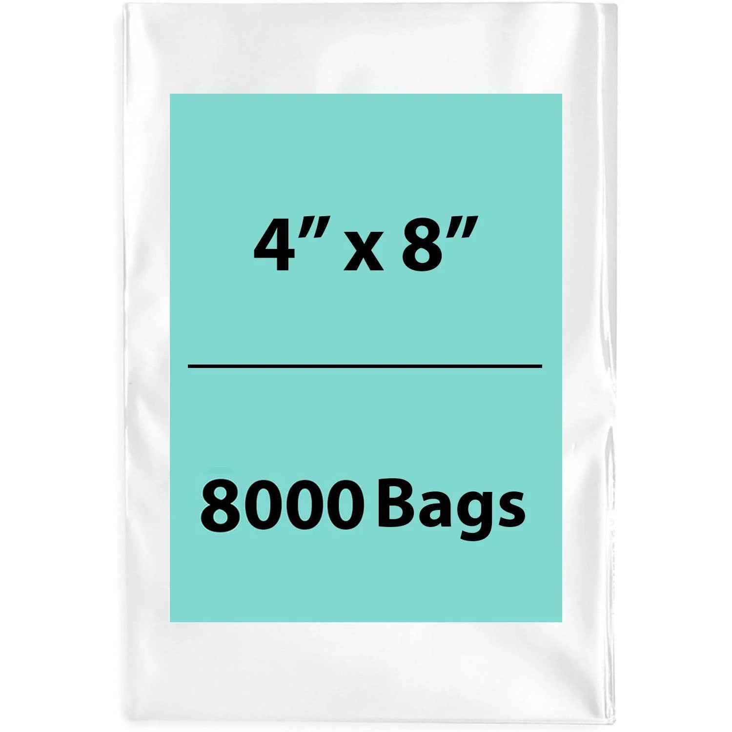 LDPE 2Mil Clear Poly Bags 4X8 inches 8000 Bags