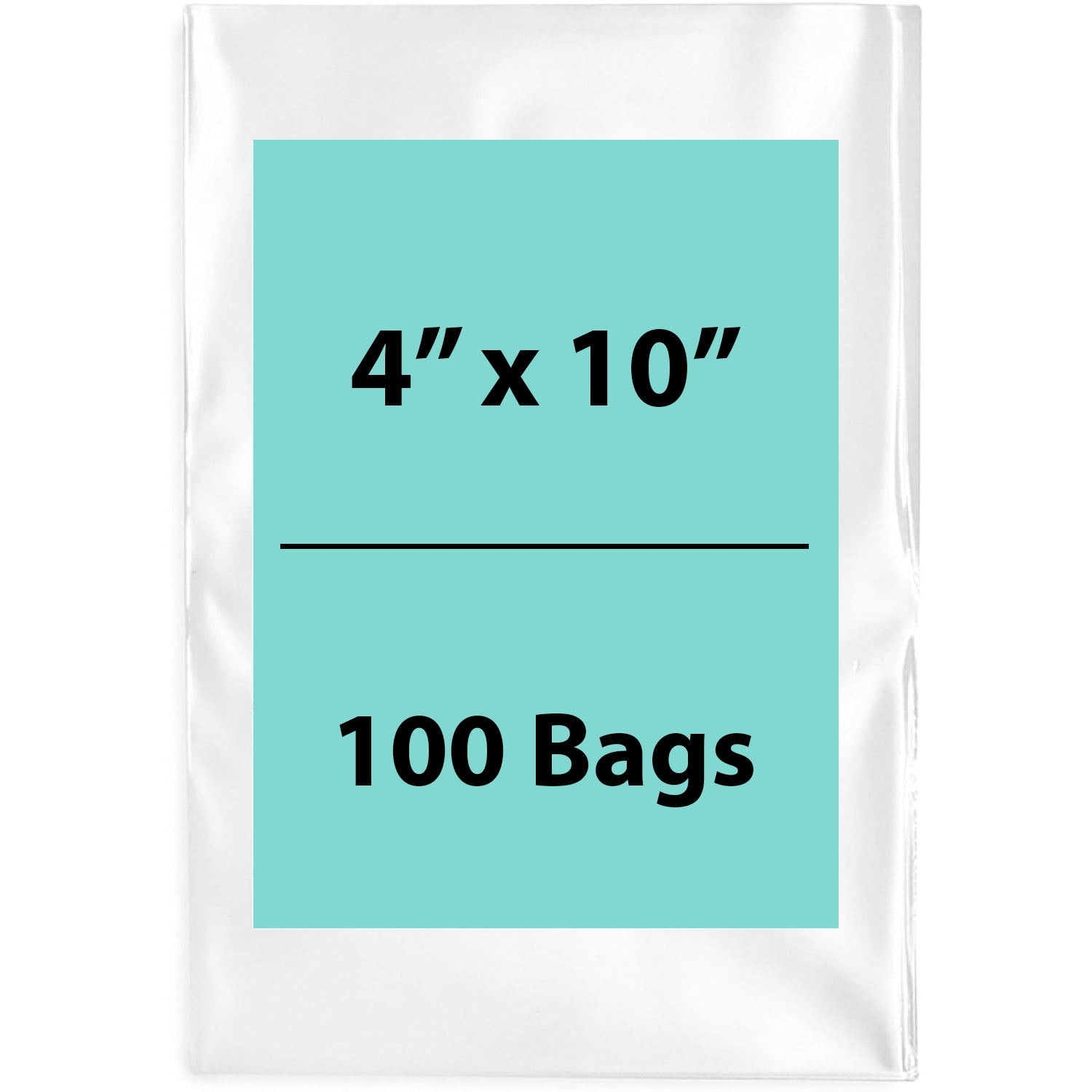 Clear Poly Bags 2 Mil Size: 4 inch (width) X 10 inch (height) Pack of 100 Bags