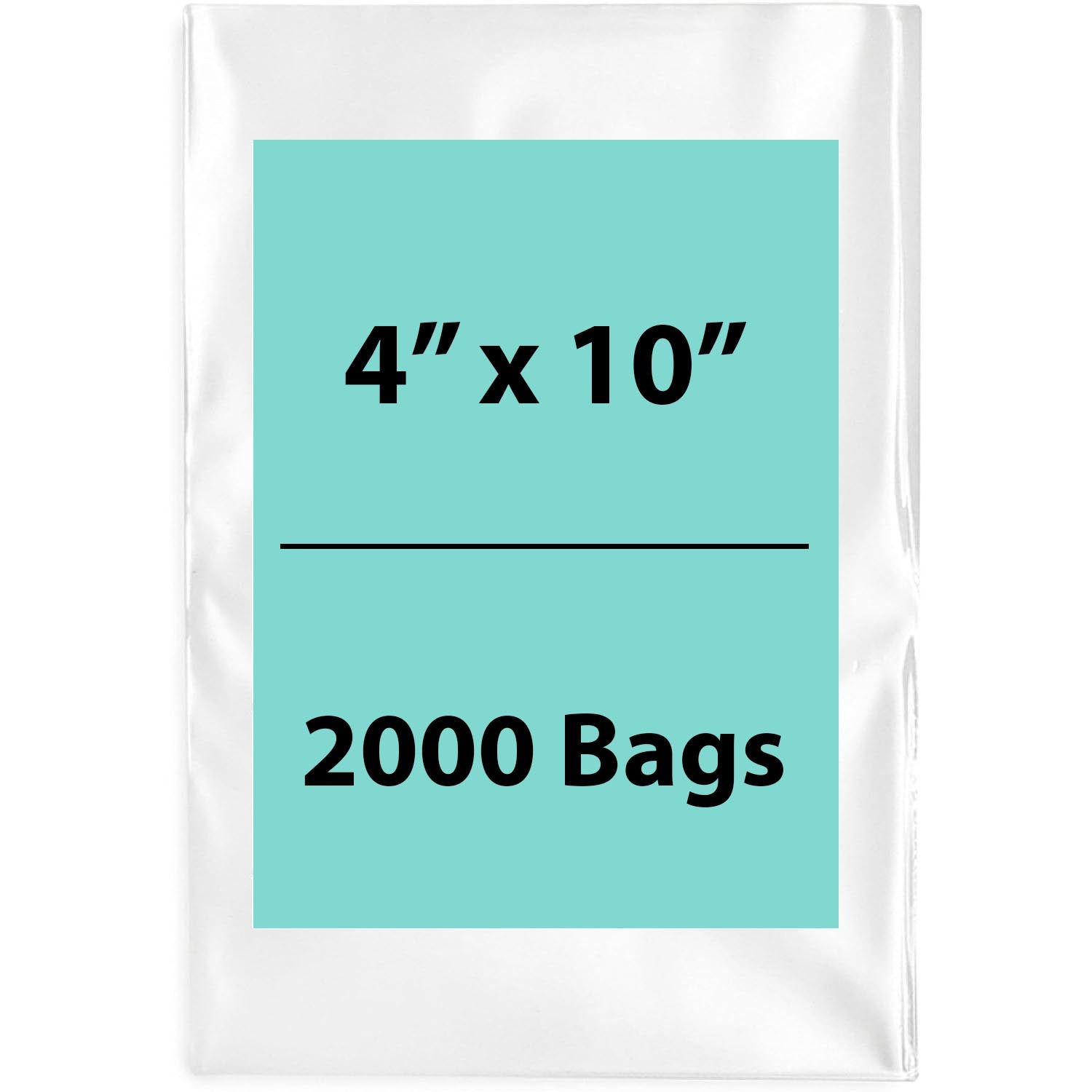 Clear Poly Bags 2 Mil Size: 4 inch (width) X 10 inch (height) Pack of 2000 Bags