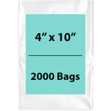 Clear Poly Bags 2 Mil Size: 4 inch (width) X 10 inch (height) Pack of 2000 Bags