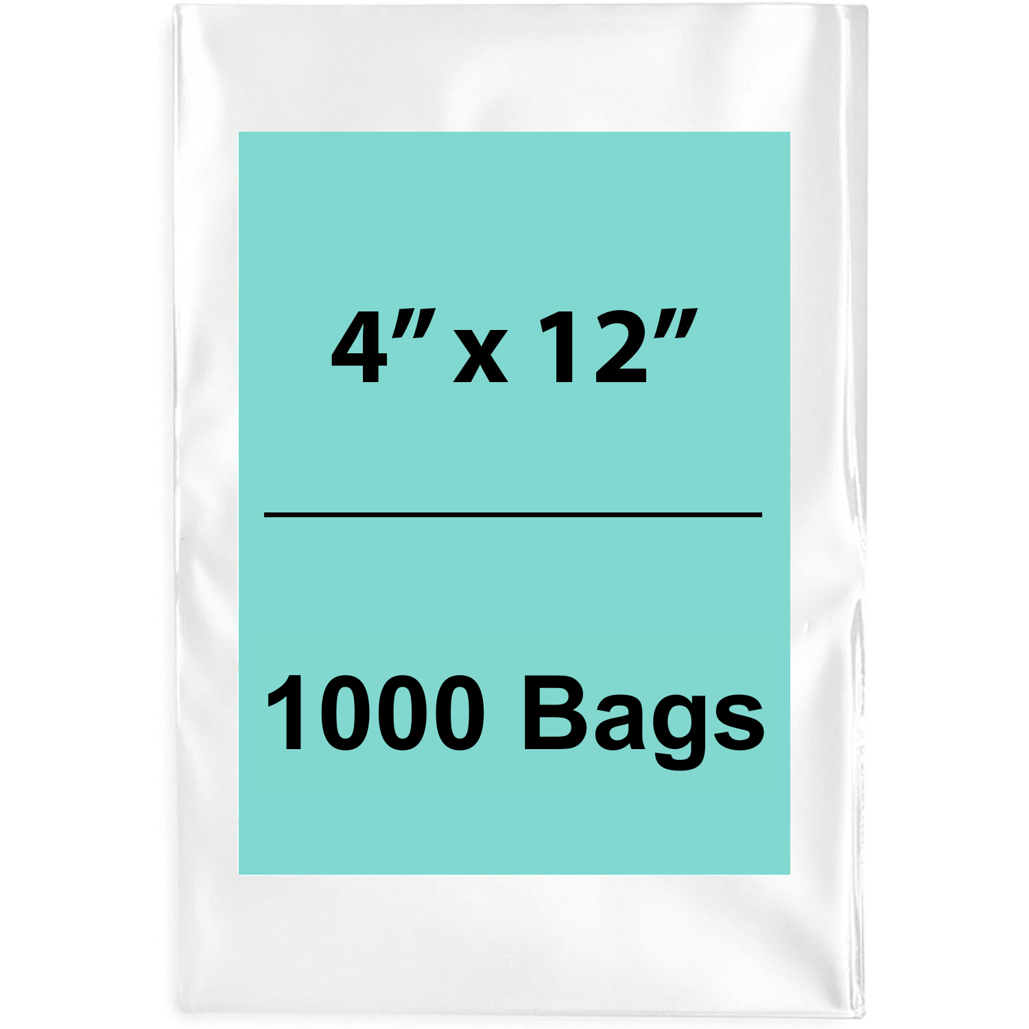 4X12 inches Clear Flat Poly Bags 2Mil Open Top (LDPE)
