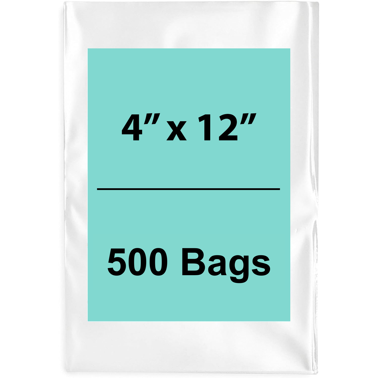 4X12 inches Clear Flat Poly Bags 2Mil Open Top (LDPE)