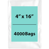 LDPE 2Mil Clear Poly Bags 4X16 inches 4000 Bags