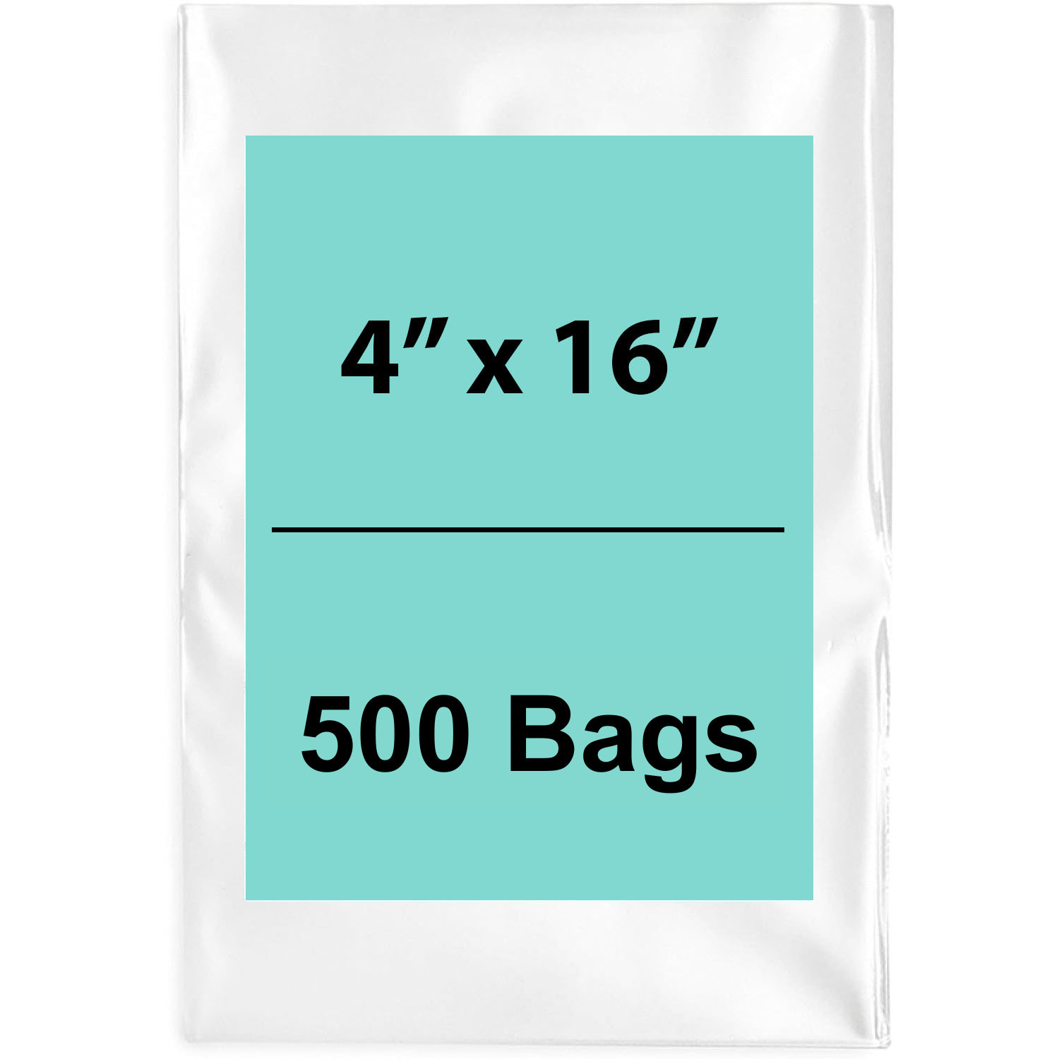 4X16 inches Clear Flat Poly Bags 2Mil Open Top (LDPE)