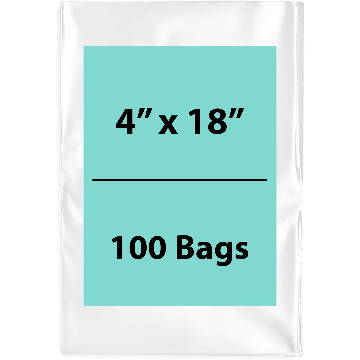 Clear Poly Bags 2 Mil Size: 4 inch (width) X 18 inch (height) Pack of 100 Bags