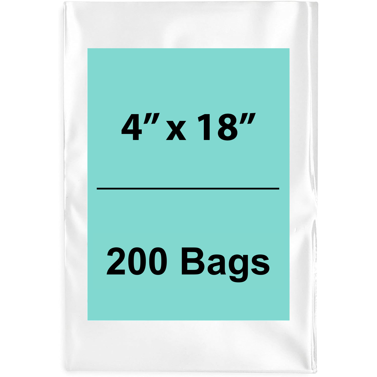 4X18 inches Clear Flat Poly Bags 2Mil Open Top (LDPE)