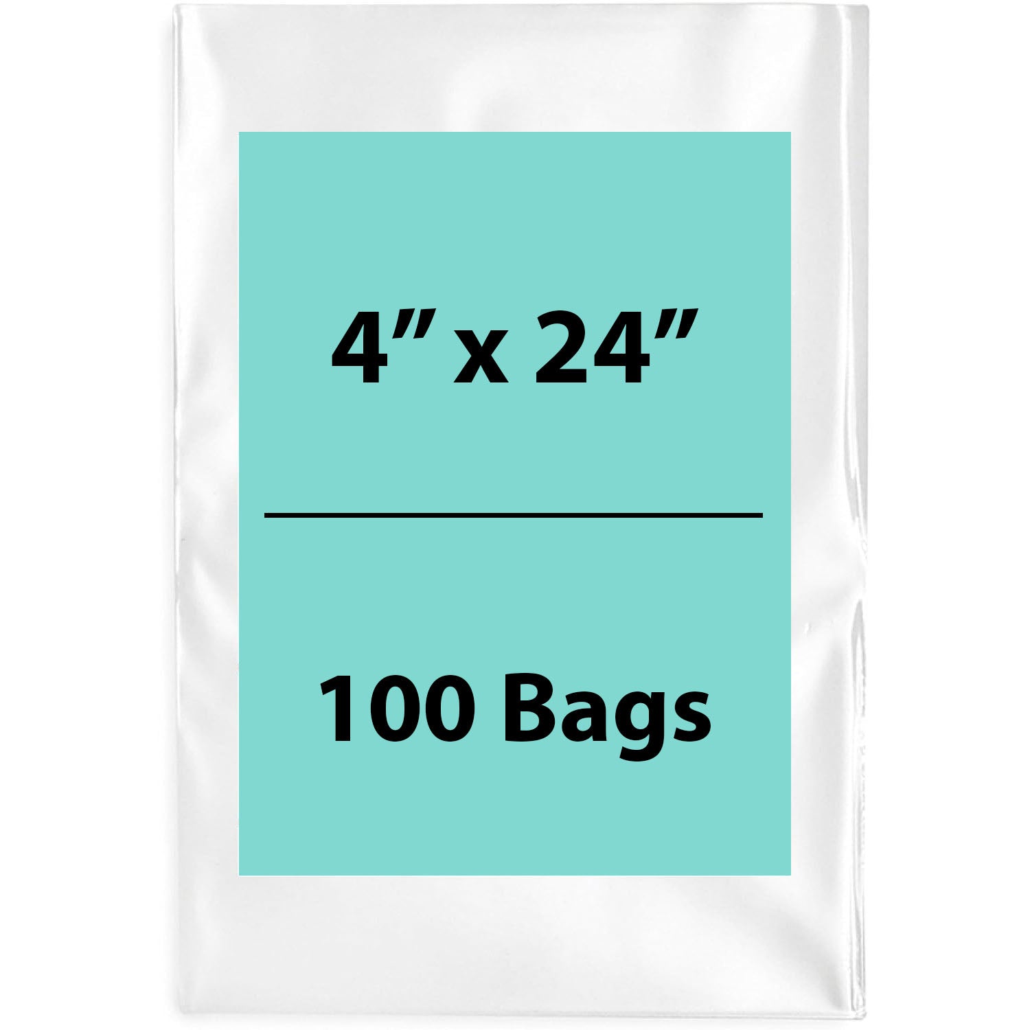 Clear Poly Bags 2 Mil Size: 4 inch (width) X 24 inch (height) Pack of 100 Bags