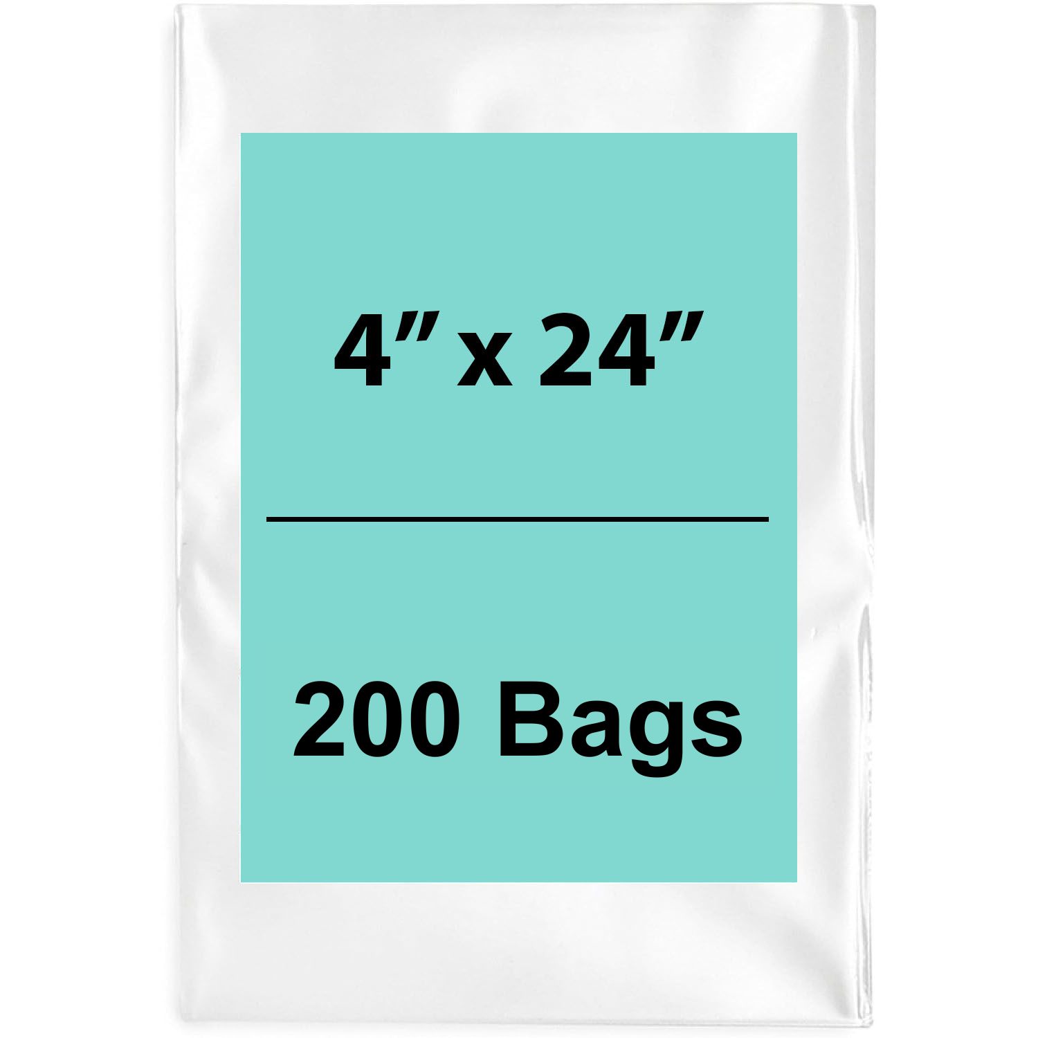 4X24 inches Clear Flat Poly Bags 2Mil Open Top (LDPE)