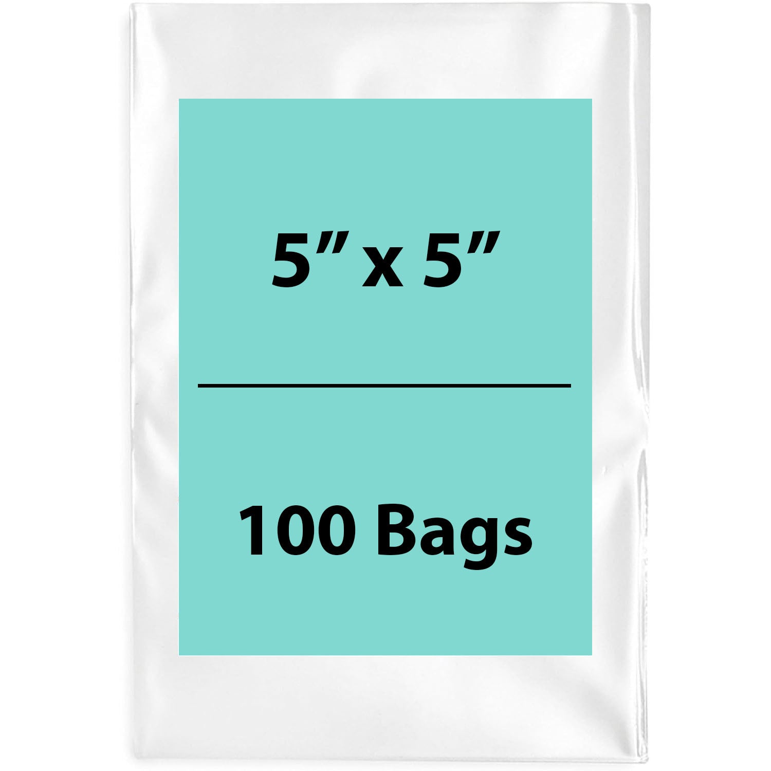 Clear Poly Bags 2 Mil Size: 5 inch (width) X 5 inch (height) Pack of 100 Bags