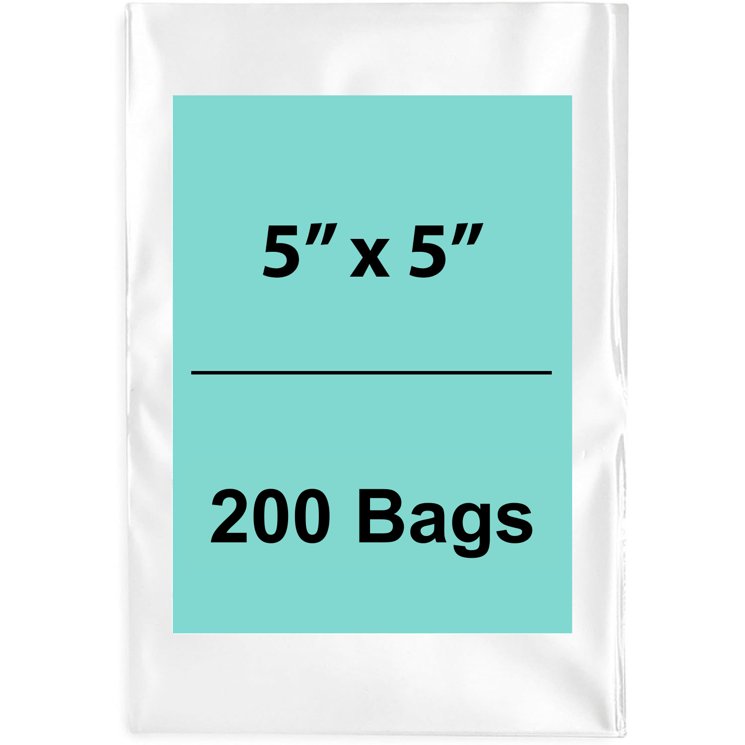 5X5 inches Clear Flat Poly Bags 2Mil Open Top (LDPE)
