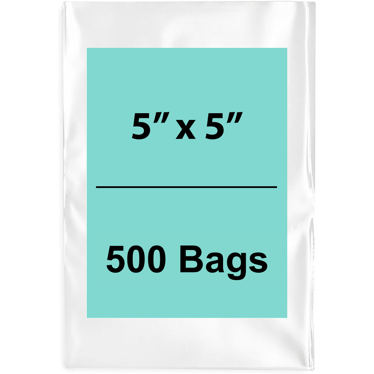 5X5 inches Clear Flat Poly Bags 2Mil Open Top (LDPE)