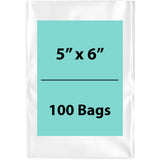 Clear Poly Bags 2 Mil Size: 5 inch (width) X 6 inch (height) Pack of 100 Bags