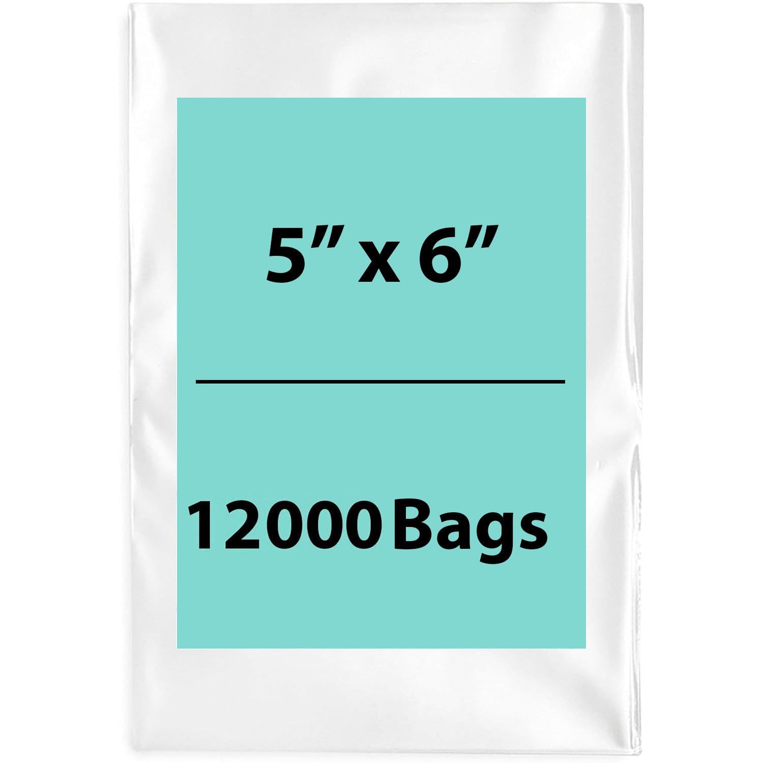 LDPE 2Mil Clear Poly Bags 5X6 inches 12000 Bags
