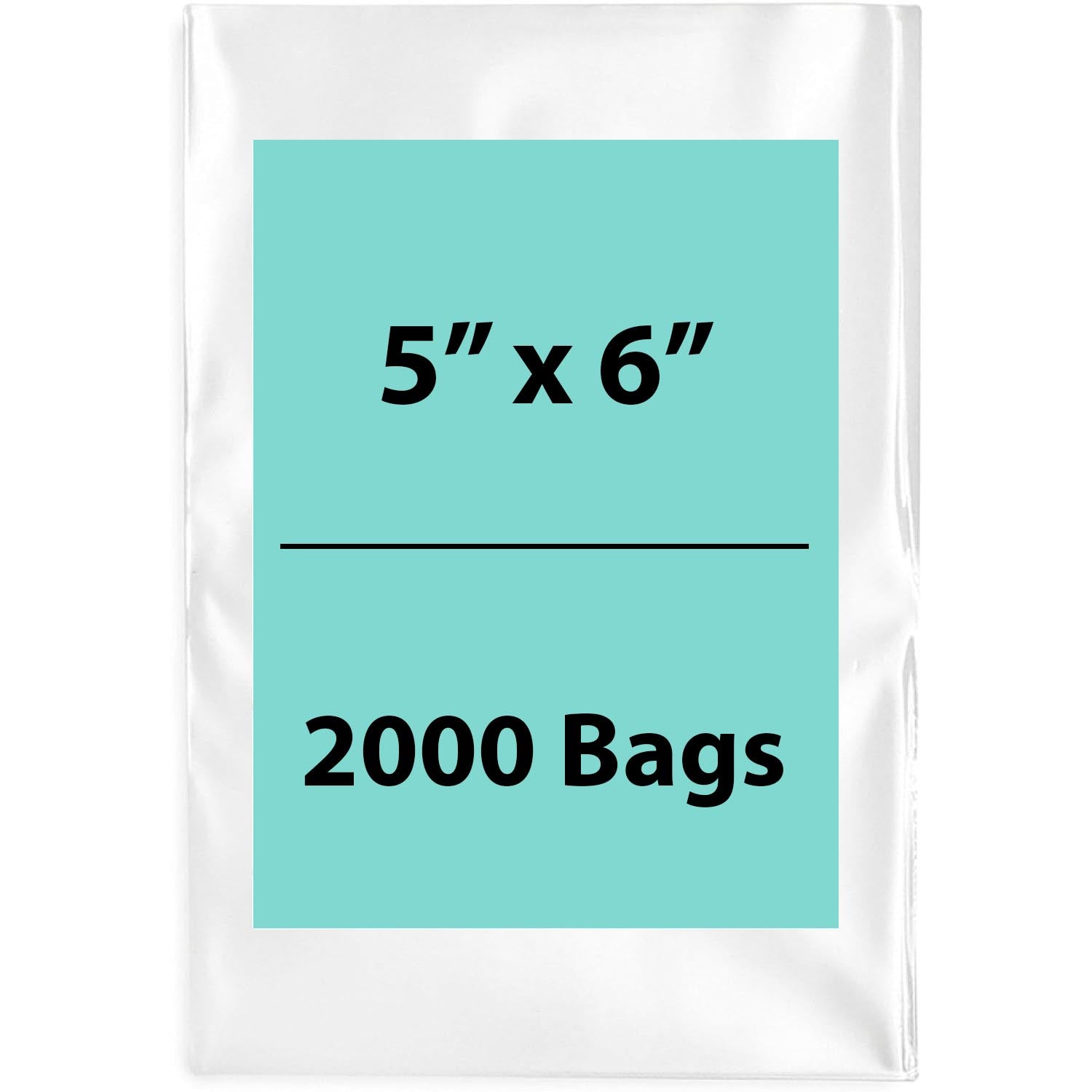 Clear Poly Bags 2 Mil Size: 5 inch (width) X 6 inch (height) Pack of 2000 Bags
