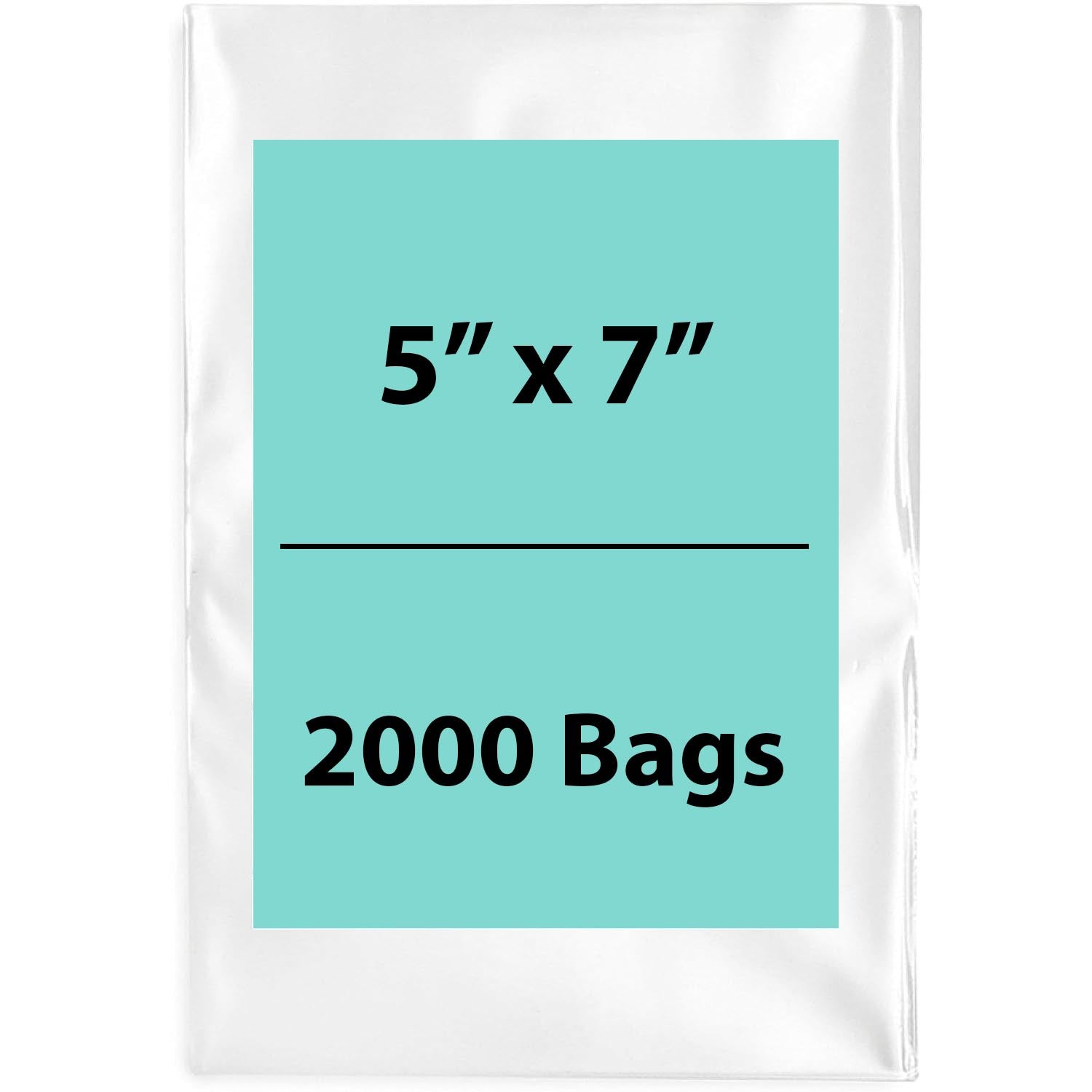 Clear poly Bags 2 Mil 5 inch (width) X 7 inch (Height) Pack of 2000 Bags