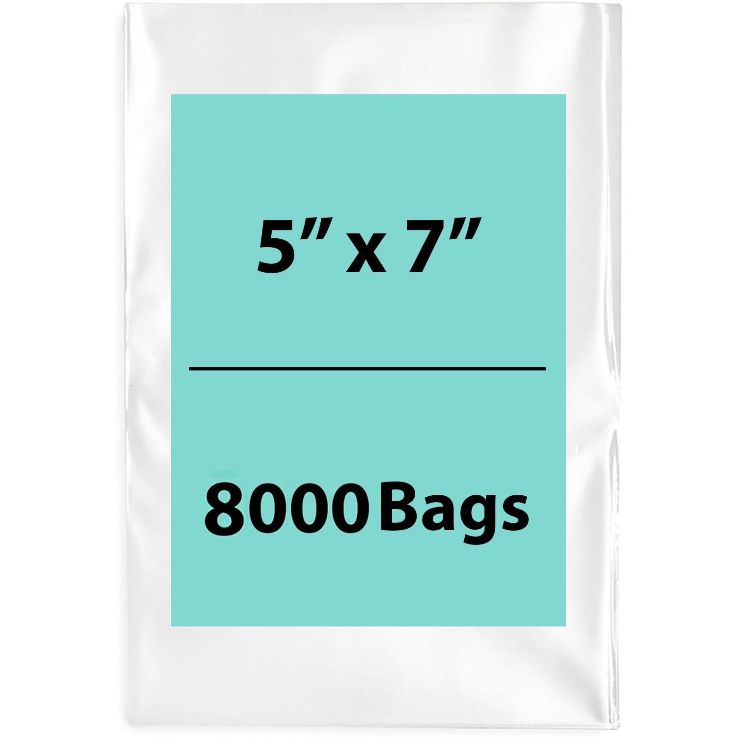 LDPE 2Mil Clear Poly Bags 5X7 inches 8000 Bags