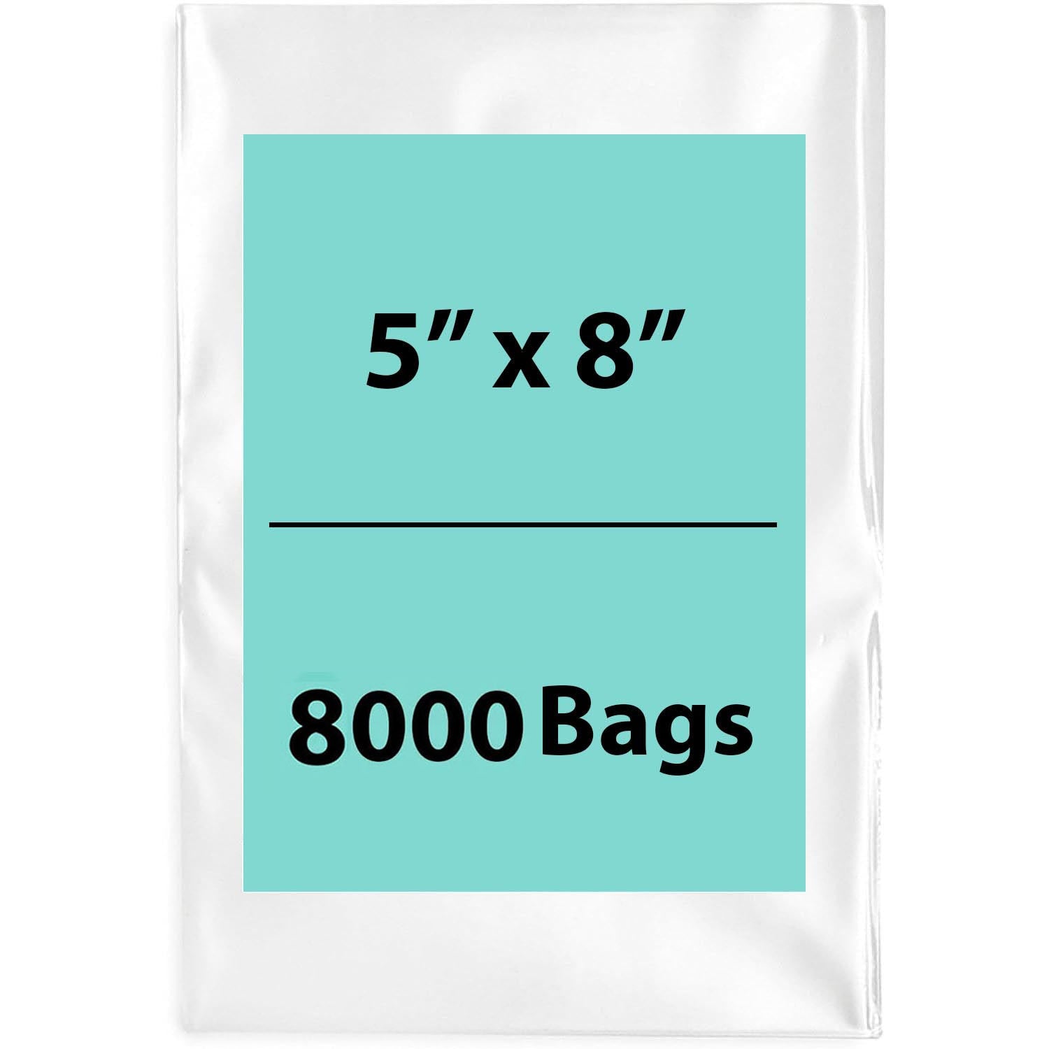 LDPE 2Mil Clear Poly Bags 5X8 inches 8000 Bags