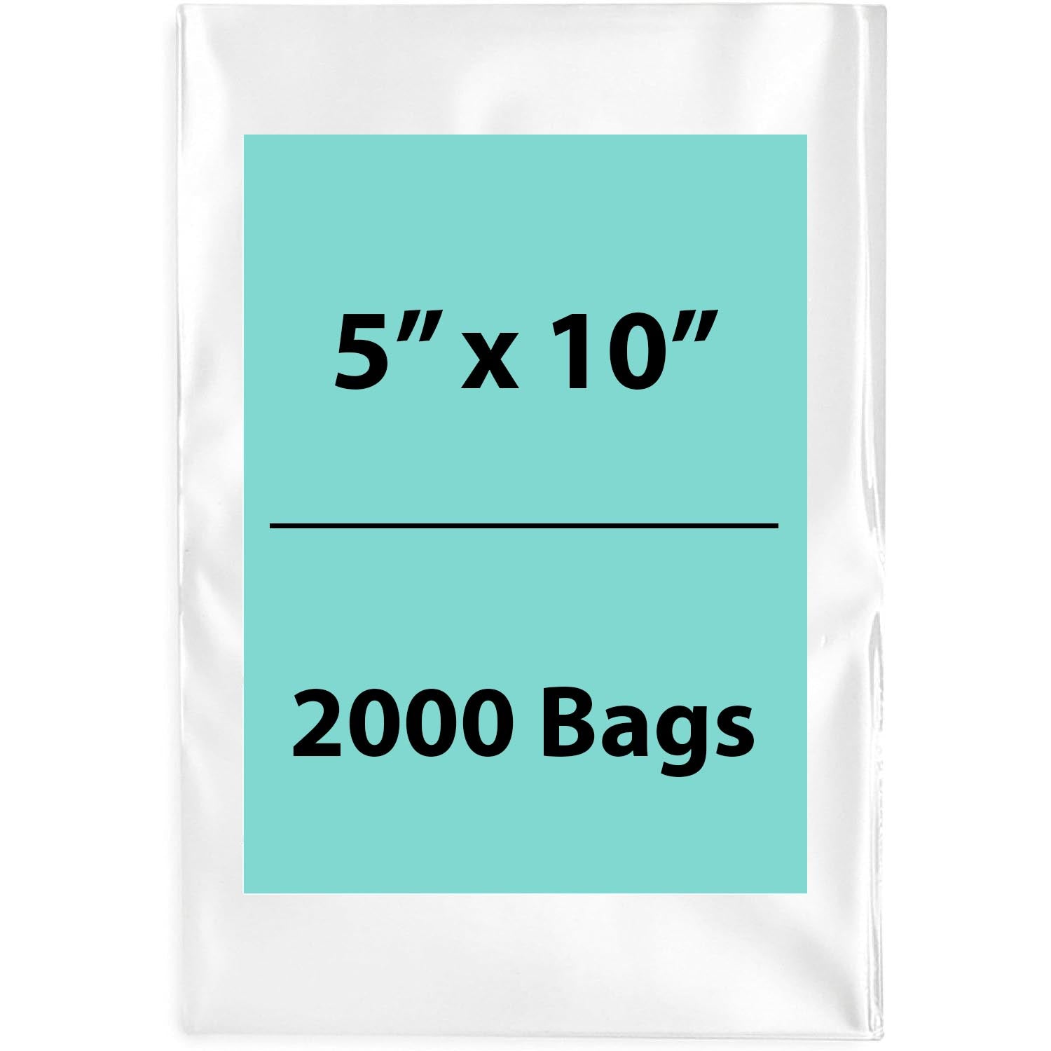 Clear poly Bags 2 Mil 5 inch (width) X 10 inch (Height) Pack of 2000 Bags