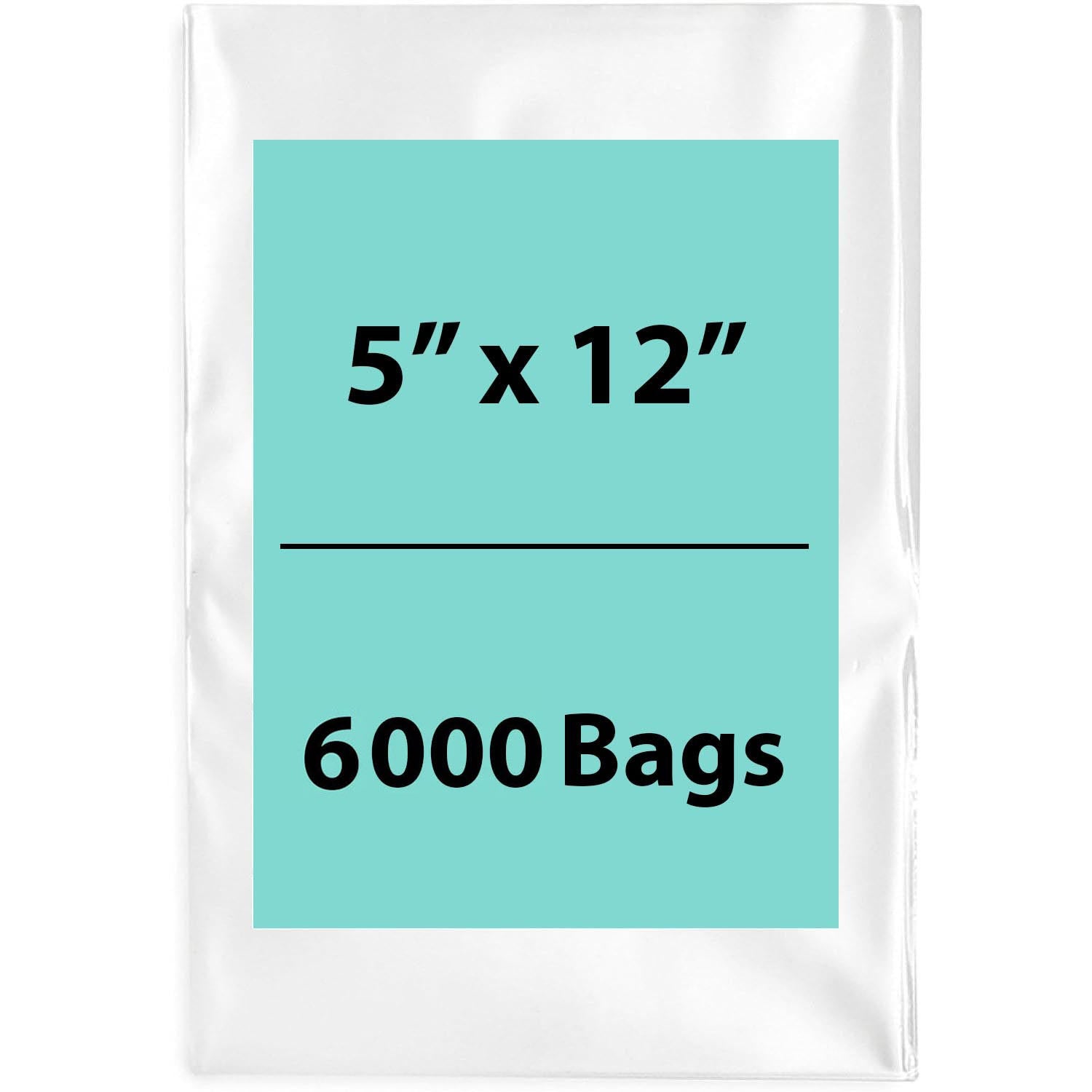 LDPE 2Mil Clear Poly Bags 5X12 inches 6000 Bags