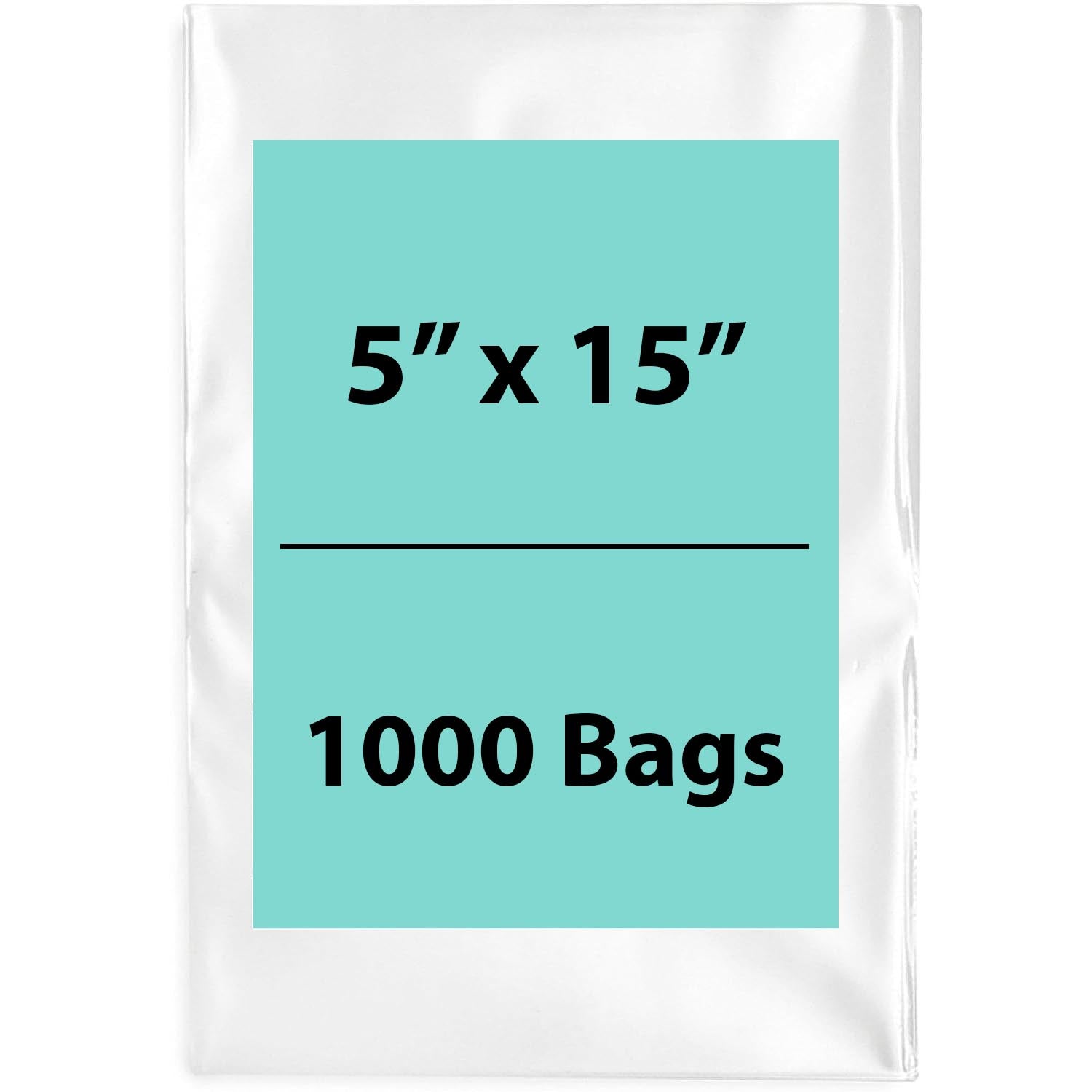Clear Poly Bags 2 Mil Size: 5 inch (width) X 15 inch (height) Pack of 1000 Bags