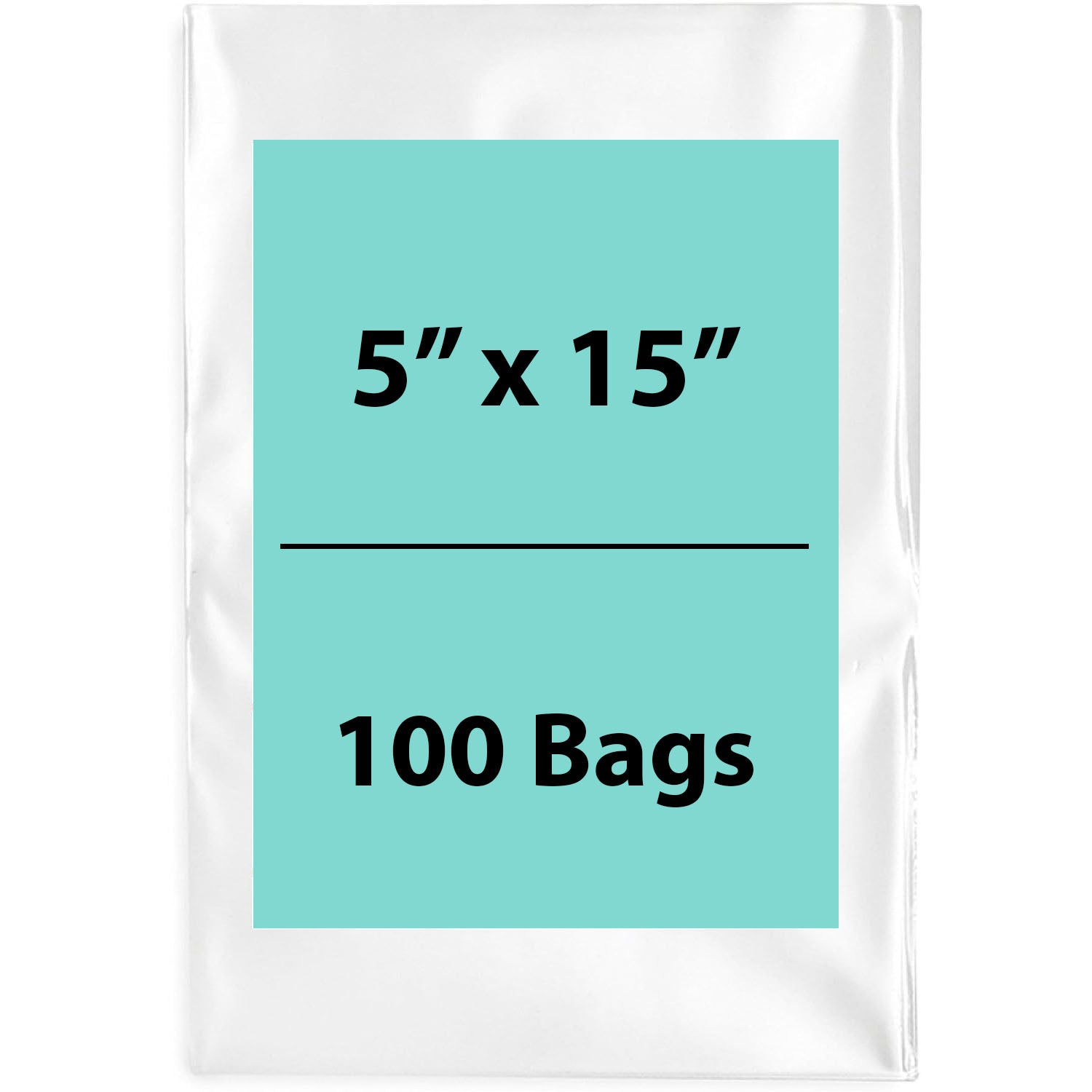 Clear Poly Bags 2 Mil Size: 5 inch (width) X 15 inch (height) Pack of 100 Bags