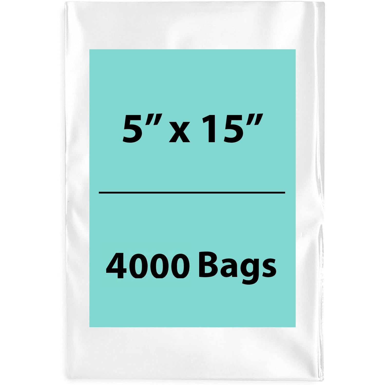 LDPE 2Mil Clear Poly Bags 5X15 inches 4000 Bags