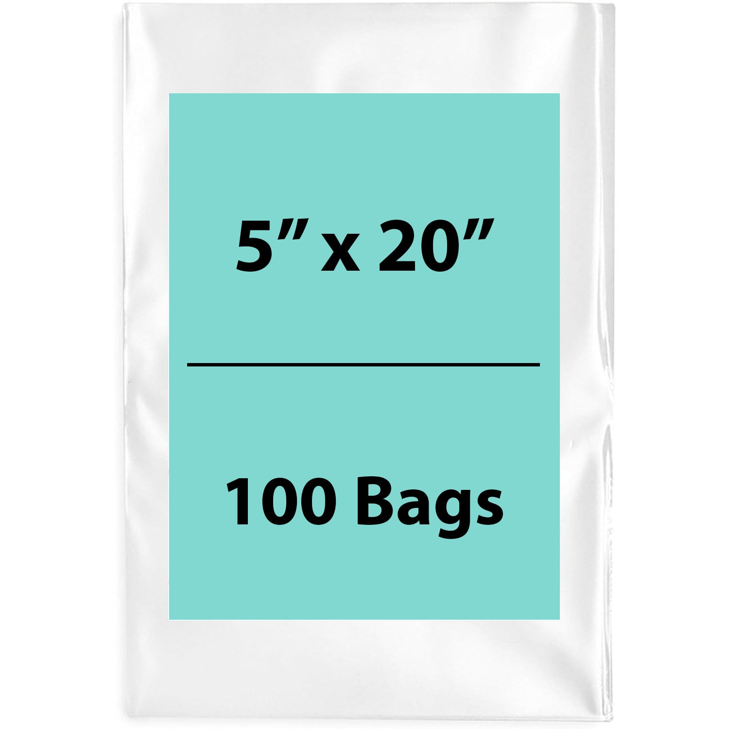 Clear Poly Bags 2 Mil Size: 5 inch (width) X 20 inch (height) Pack of 100 Bags