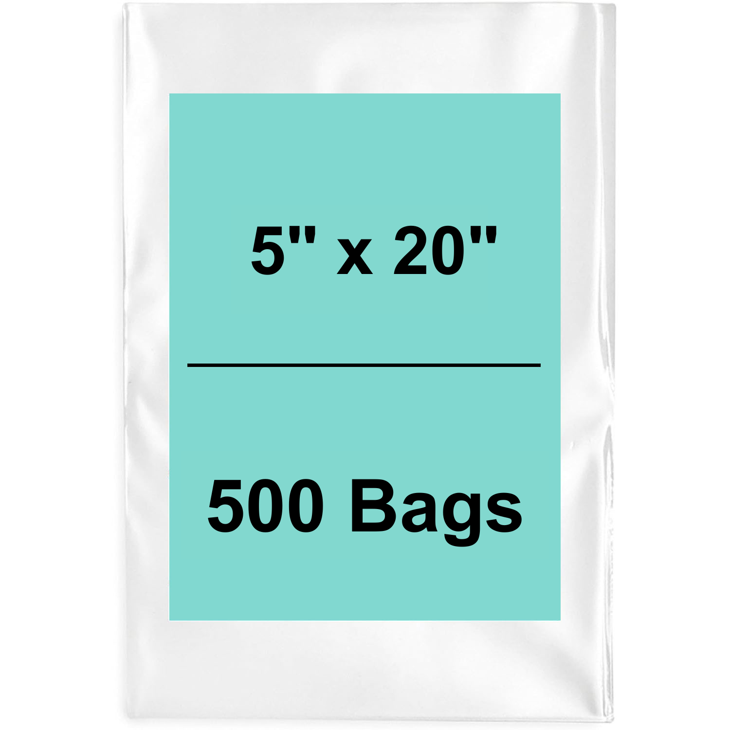 5X20 inches Clear Flat Poly Bags 2Mil Open Top (LDPE)