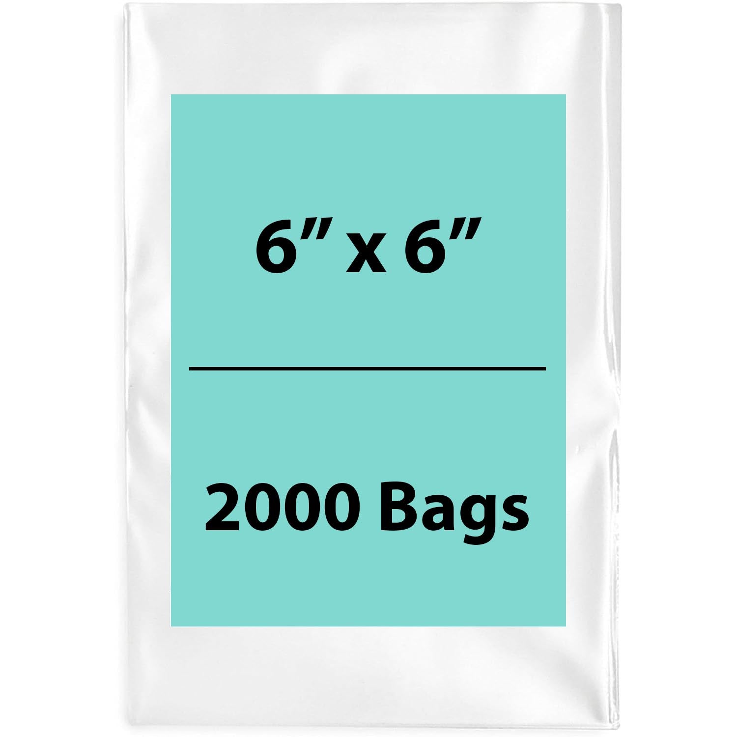 Clear Poly Bags 2 Mil Size: 6 inch (width) X 6 inch (height) Pack of 2000 Bags