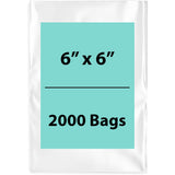 Clear Poly Bags 2 Mil Size: 6 inch (width) X 6 inch (height) Pack of 2000 Bags