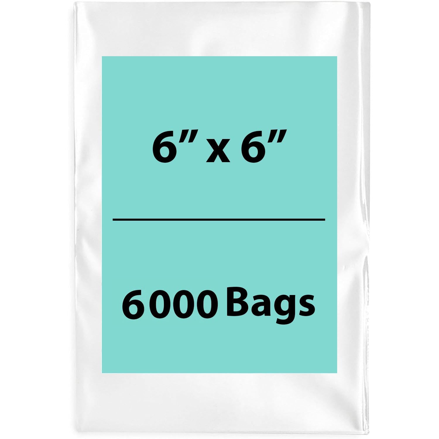 LDPE 2Mil Clear Poly Bags 6X6 inches 6000 Bags