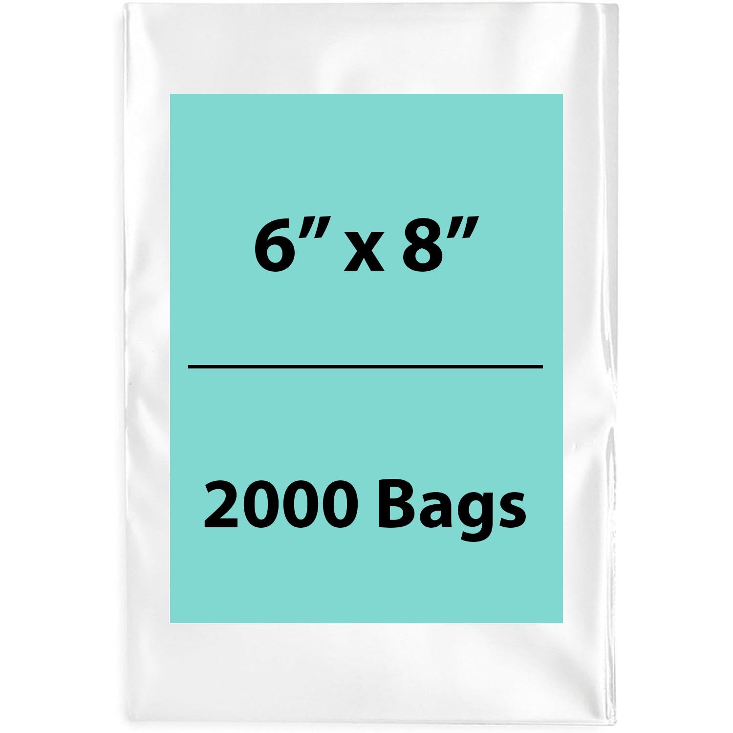 Clear Poly Bags 2 Mil Size: 6 inch (width) X 8 inch (height) Pack of 2000 Bags
