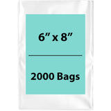 Clear Poly Bags 2 Mil Size: 6 inch (width) X 8 inch (height) Pack of 2000 Bags