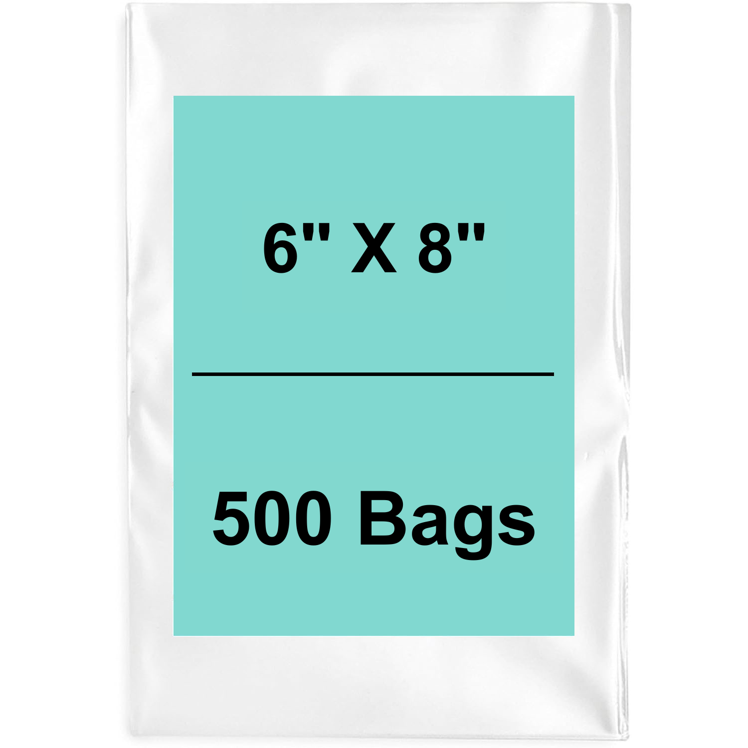 6X8 inches Clear Flat Poly Bags 2Mil Open Top (LDPE)