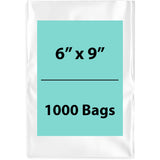 Clear Poly Bags 2 Mil Size: 6 inch (width) X 9 inch (height) Pack of 1000 Bags