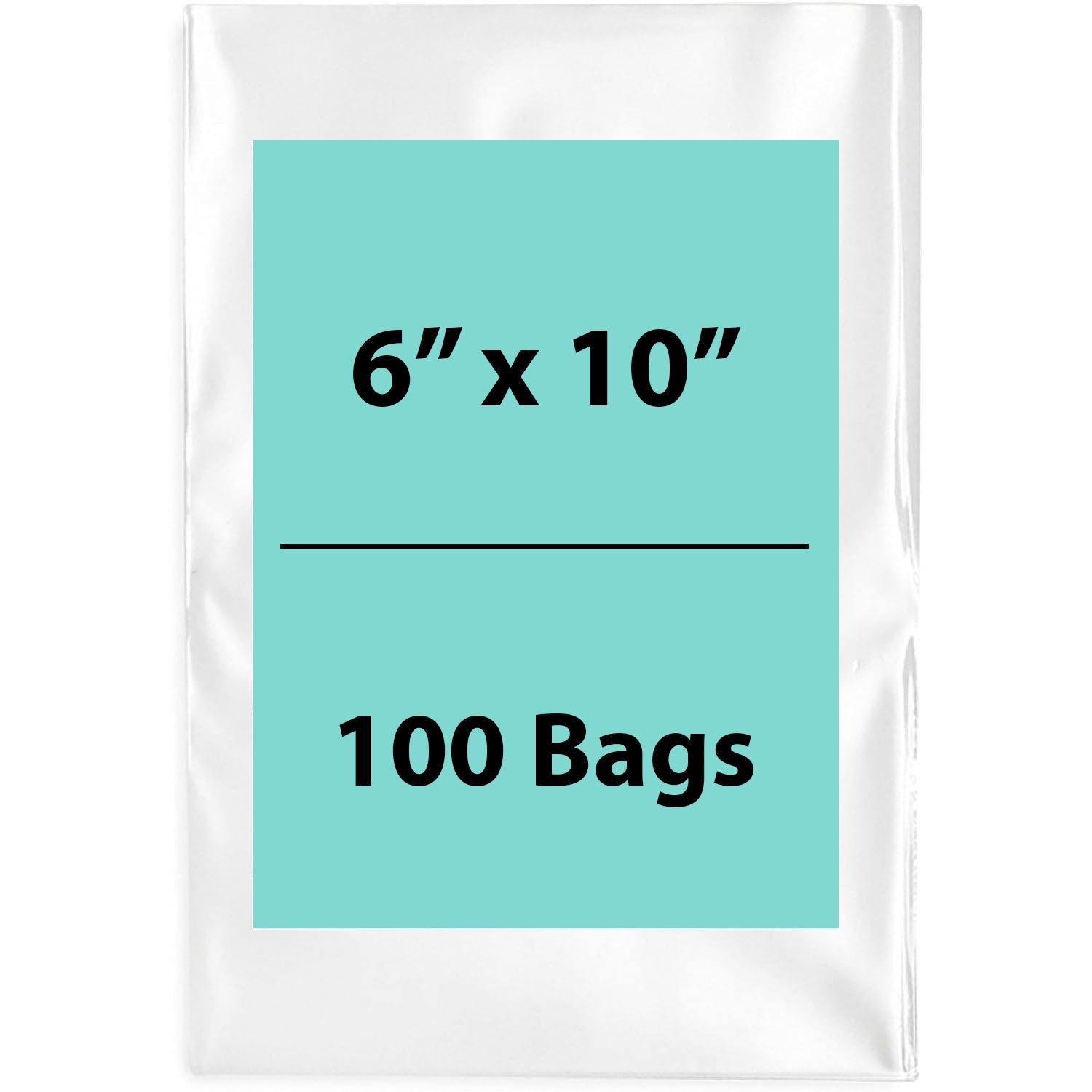 Clear Poly Bags 2 Mil Size: 6 inch (width) X 10 inch (height) Pack of 100 Bags