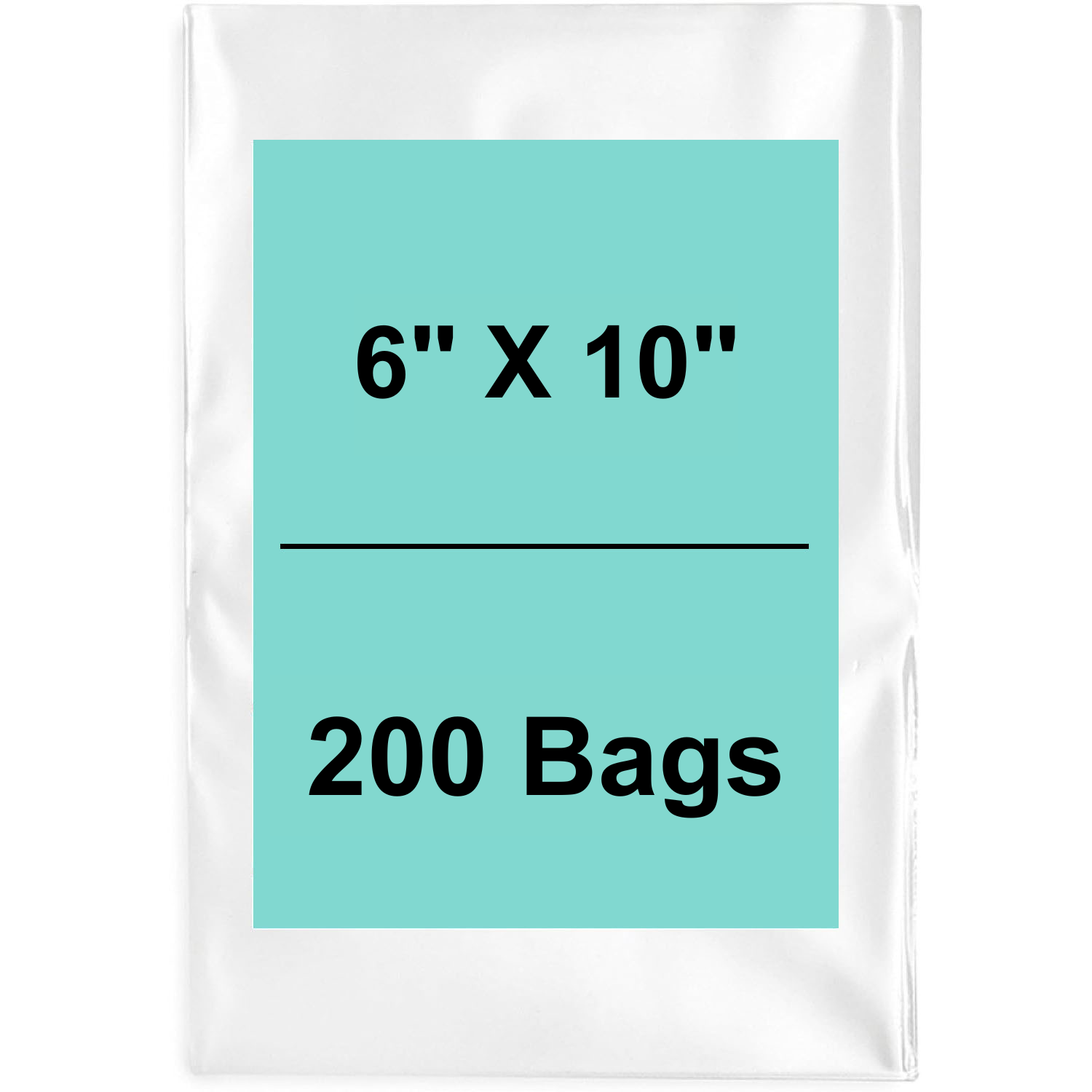 6X10 inches Clear Flat Poly Bags 2Mil Open Top (LDPE)