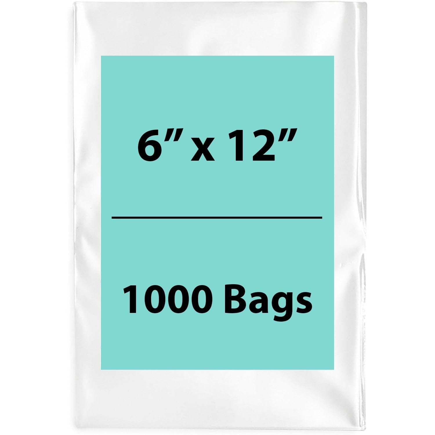 Clear Poly Bags 2 Mil Size: 6 inch (width) X 12 inch (height) Pack of 1000 Bags