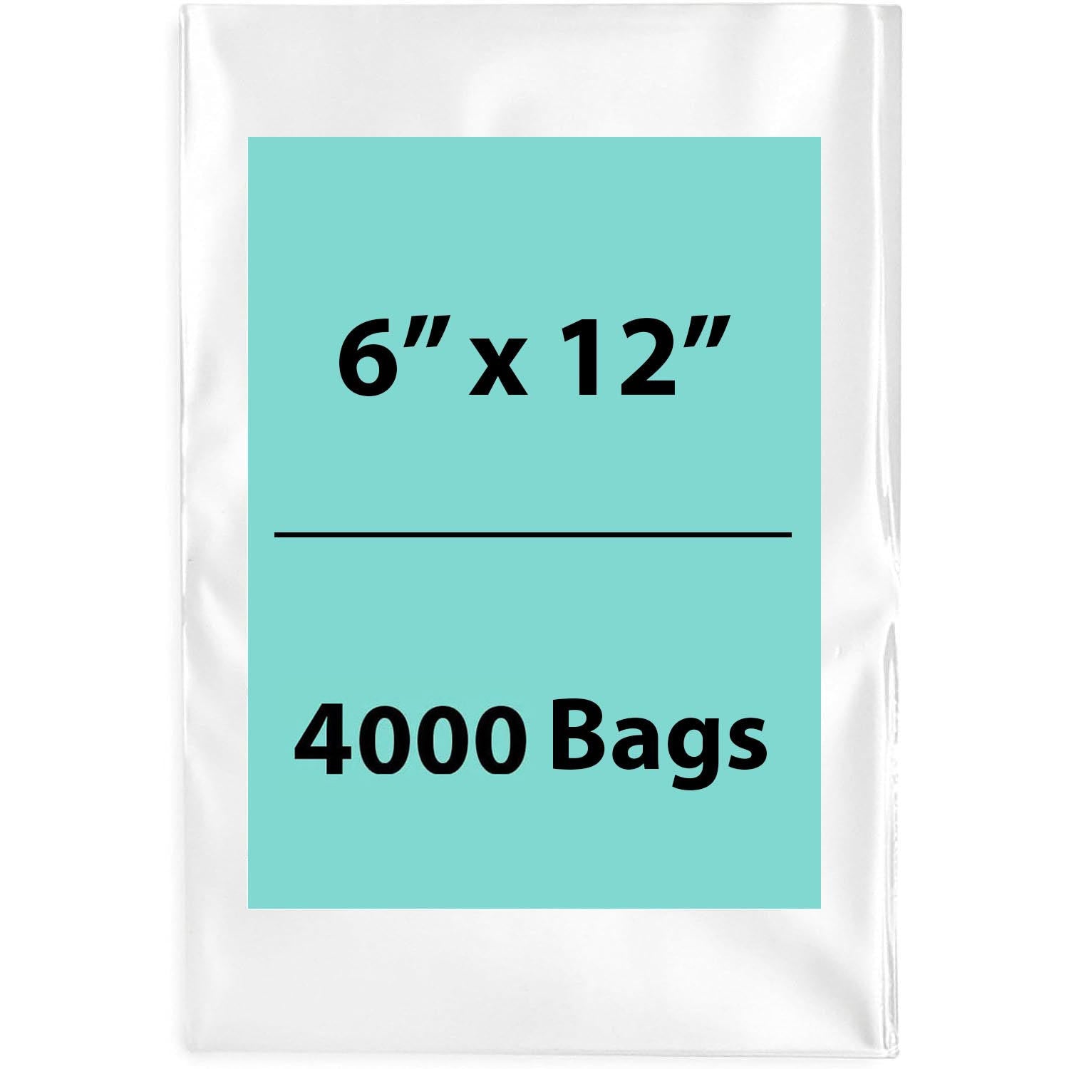 LDPE 2Mil Clear Poly Bags 6X12 inches 4000 Bags