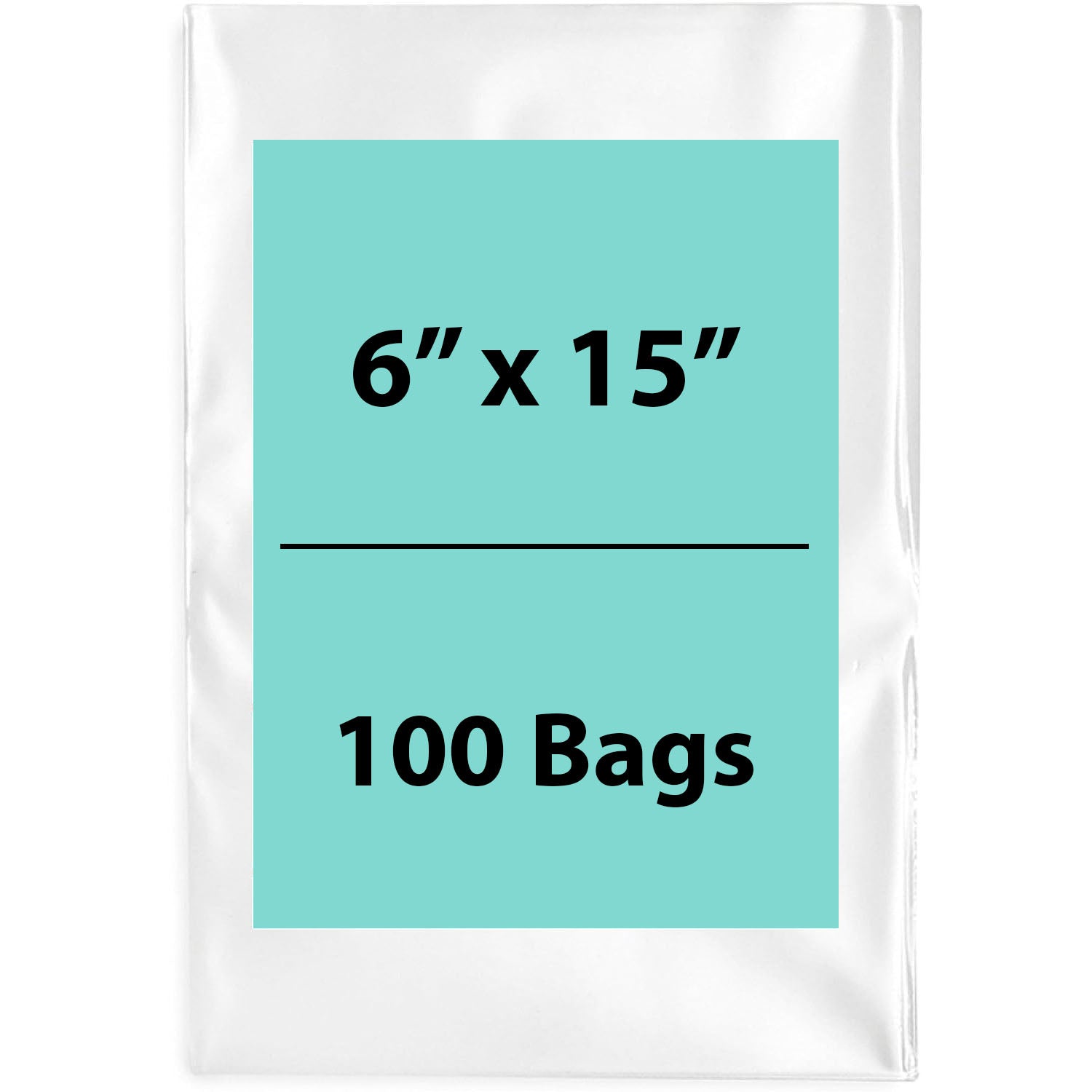 Clear Poly Bags 2 Mil Size: 6 inch (width) X 15 inch (height) Pack of 100 Bags