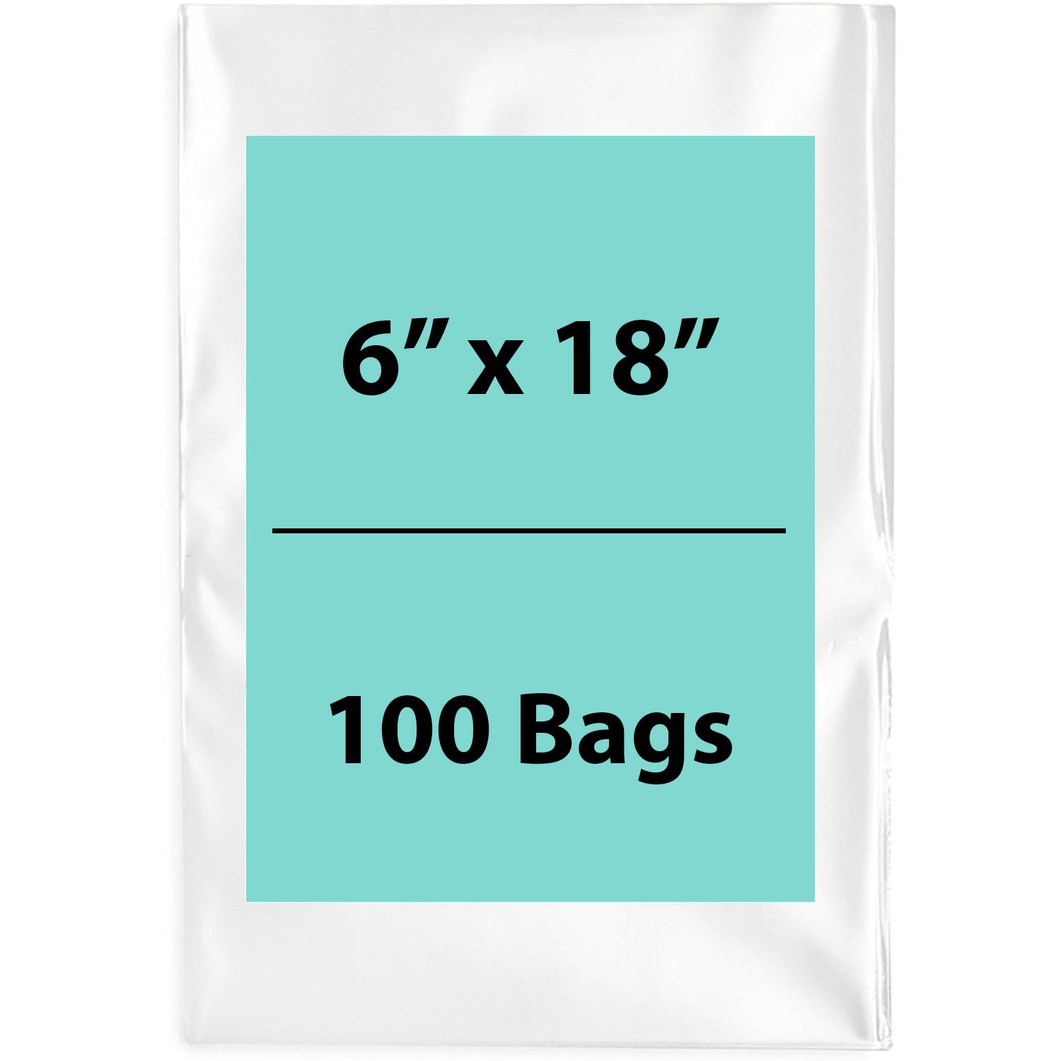 Clear Poly Bags 2 Mil Size: 6 inch (width) X 18 inch (height) Pack of 100 Bags